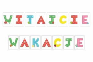 Opakowanie Litery dekoracyjne A4 - Witajcie wakacje 15el