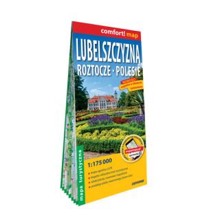 Lubelszczyzna. Roztocze, Polesie; laminowana mapa turystyczna 1:175 000. Autor: Opracowanie zbiorowe. Multiszop.pl Okładka książki Lubelszczyzna. Roztocze, Polesie; laminowana mapa turystyczna 1:175 000