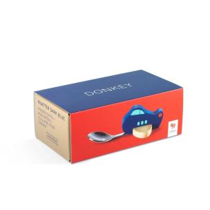 Łyżka dla dzieci - samolot granatowy. Wydawca: Donkey. Multiszop.pl Opakowanie Łyżka dla dzieci - samolot granatowy