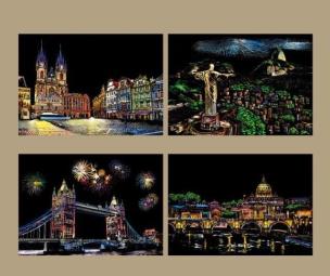 Opakowanie Magiczna Zdrapka - 4w1 Jasne miasta 21x30cm