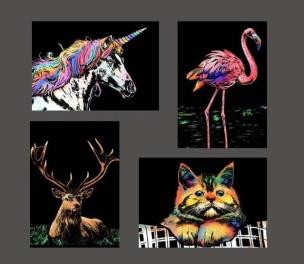 Opakowanie Magiczna Zdrapka - 4w1 Zwierzęta 21x30cm