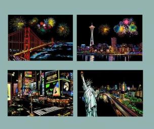 Opakowanie Magiczna Zdrapka Ameryka 4 sztuki. 21x29,5cm