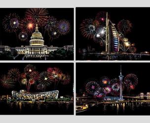 Opakowanie Magiczna Zdrapka Fajerwerki 4 sztuki. 21x29,5cm