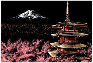 Opakowanie Magiczna Zdrapka Góra Fuji 40,5x28,5cm