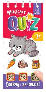 Magiczny quiz z kotkiem Dotknij i sprawdź. Autor: Podgórska Anna. Multiszop.pl Okładka książki Magiczny quiz z kotkiem Dotknij i sprawdź