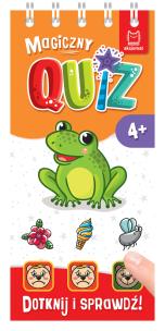 Magiczny quiz z żabką Dotknij i sprawdź. Autor: Podgórska Anna. Multiszop.pl Okładka książki Magiczny quiz z żabką Dotknij i sprawdź