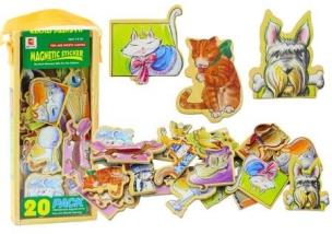 Magnesy drewniane Zwierzęta 20szt. Wydawca: Leantoys. Multiszop.pl Opakowanie Magnesy drewniane Zwierzęta 20szt