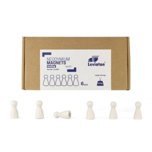 Magnesy neodymowe Bowling białe 6szt LEVIATAN. Wydawca: LEVIATAN. Multiszop.pl Opakowanie Magnesy neodymowe Bowling białe 6szt LEVIATAN