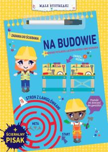 Okładka książki Małe bystrzaki. Zadania do ścierania. Na budowie