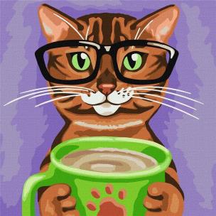 Opakowanie Malowanie po numerach - Barista w paski 40x40cm