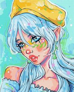 Opakowanie Malowanie po numerach - Błękitnooka modn 40x50cm