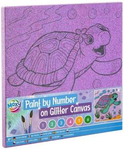 Opakowanie Malowanie po numerach brokatowe tło Żółwik