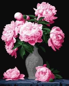 Malowanie po numerach - Bukiet piwonii 40x50cm. Wydawca: Qbee. Multiszop.pl Opakowanie Malowanie po numerach - Bukiet piwonii 40x50cm