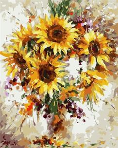 Opakowanie Malowanie po numerach - Bukiet słoneczników 40x50