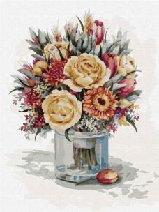 Opakowanie Malowanie po numerach - Bukiet żółtych róż 30x40cm