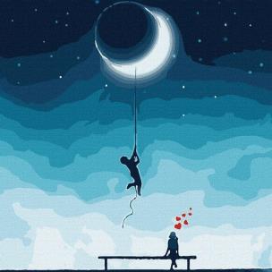 Opakowanie Malowanie po numerach - Dla Ciebie Księżyc.. 50x50