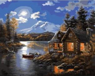 Opakowanie Malowanie po numerach - Dom nad rzeką 40x50cm