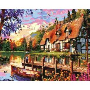 Opakowanie Malowanie po numerach - Dom z pomostem 40x50cm