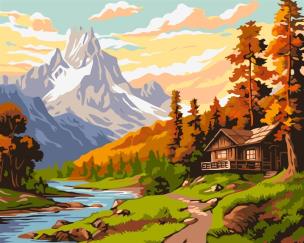 Opakowanie Malowanie po numerach - Domek w środku gór 40x50cm