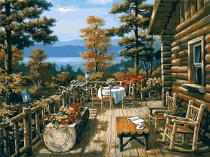 Opakowanie Malowanie po numerach - Drewniana chata 30x40cm