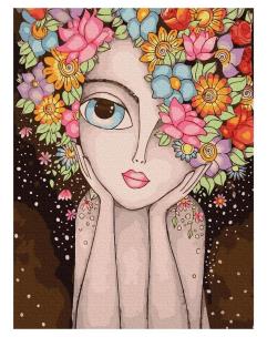 Opakowanie Malowanie po numerach - Dziewczyna-kwiat 40x50cm