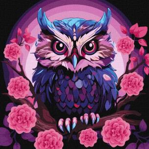 Opakowanie Malowanie po numerach - Fioletowa sowa 40x40cm