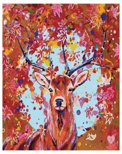 Opakowanie Malowanie po numerach - Jeleń w kwiatach 40x50