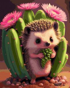 Opakowanie Malowanie po numerach Jeż z kwiatami