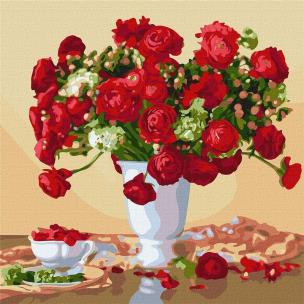 Opakowanie Malowanie po numerach - Karmazynowy bukiet 40x40cm