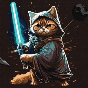 Opakowanie Malowanie po numerach - Kot-wojownik 40x40cm