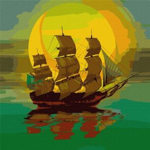 Opakowanie Malowanie po numerach - Księżycowy żaglowiec