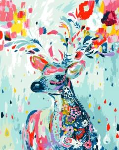 Opakowanie Malowanie po numerach - Kwiecisty Jeleń 40x50cm
