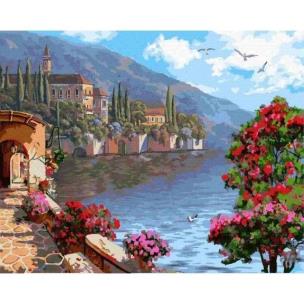 Opakowanie Malowanie po numerach - Kwitnąca Promenada 40x50cm