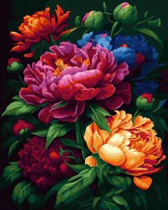 Opakowanie Malowanie po numerach Kwitnące piwonie