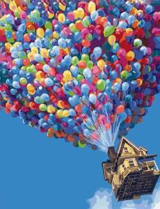 Opakowanie Malowanie po numerach - Latający dom 40x50cm