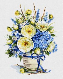 Opakowanie Malowanie po numerach - Lazurowy bukiet 40x50