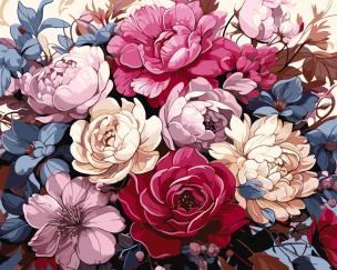 Opakowanie Malowanie po numerach - Luksusowy bukiet 40x50cm