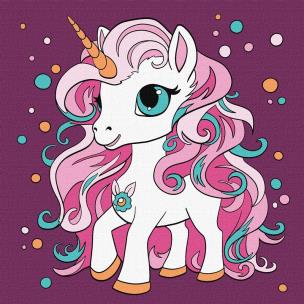 Opakowanie Malowanie po numerach- Magiczny jednorożec 25x25cm