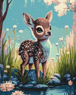 Opakowanie Malowanie po numerach Mały szczęśliwy słodki jeleń
