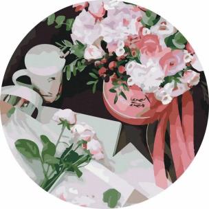 Opakowanie Malowanie po numerach okrągłe - Dobry ranek 40cm