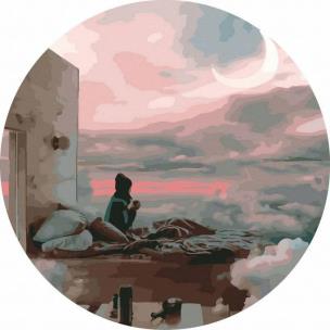 Opakowanie Malowanie po numerach okrągłe - Dom w chmurach 40