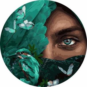 Opakowanie Malowanie po numerach okrągłe - Dziewczyna Ptak 40