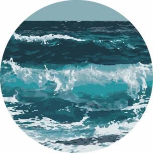 Opakowanie Malowanie po numerach okrągłe - Fale oceanu 40cm