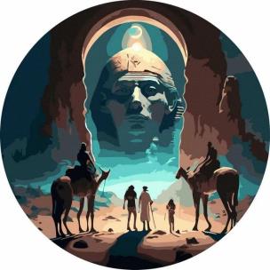 Opakowanie Malowanie po numerach okrągłe - Sfinks Egiptu 40cm