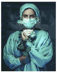 Opakowanie Malowanie po numerach - Pielęgniarka z różą 40x50