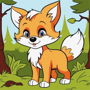 Opakowanie Malowanie po numerach - Puszysty lis Kids 25x25cm