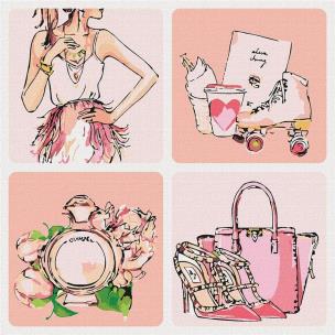 Opakowanie Malowanie po numerach - Różowe marzenia 2 40x40cm