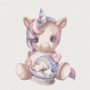 Opakowanie Malowanie po numerach - Różowy jednorożec 30x30cm