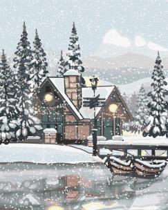 Opakowanie Malowanie po numerach - Śnieżna cisza 40x50cm