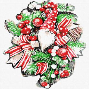 Opakowanie Malowanie po numerach - Świąteczny wieniec 30x30cm